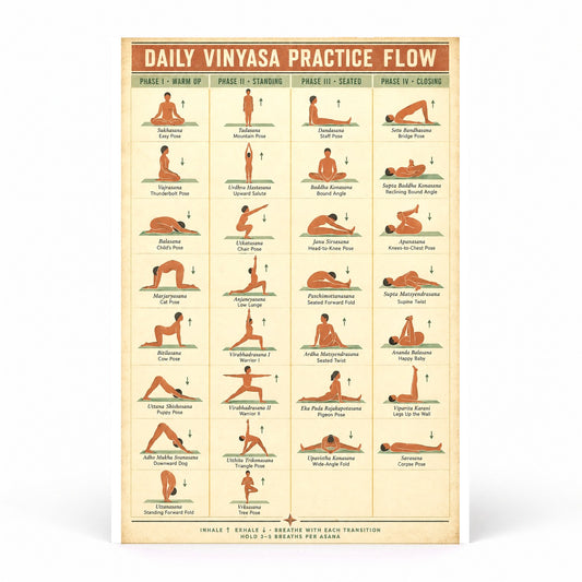 Daily Vinyasa Practice Flow Poster, Yoga Sequence Chart