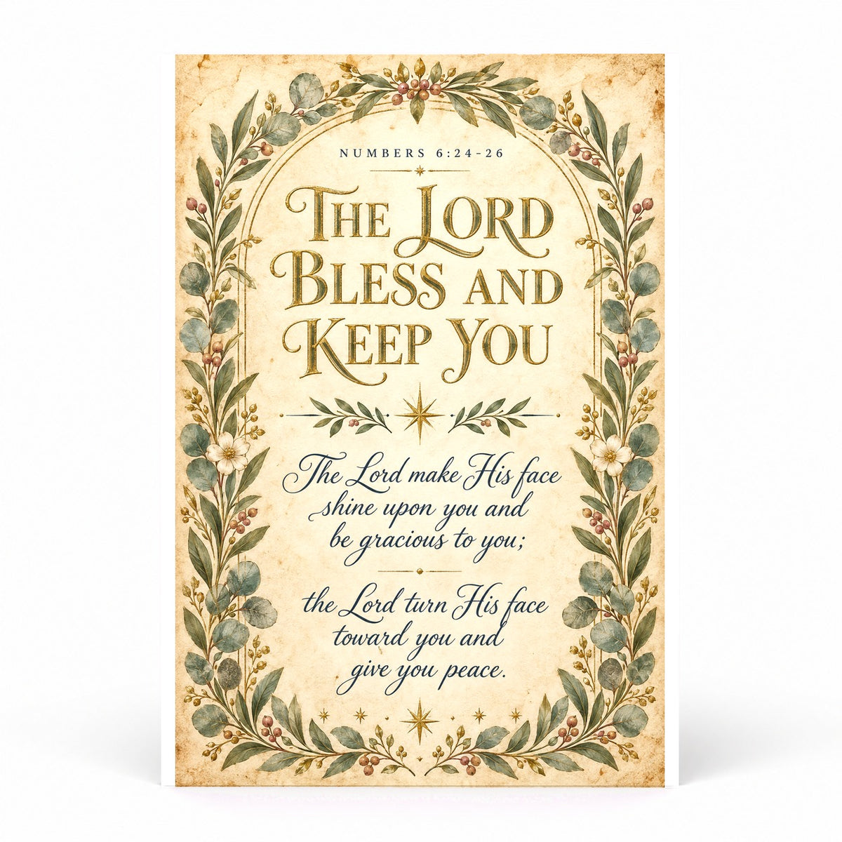 The Lord Bless and Keep You Aaronic Blessing Scripture Nursery Poster
