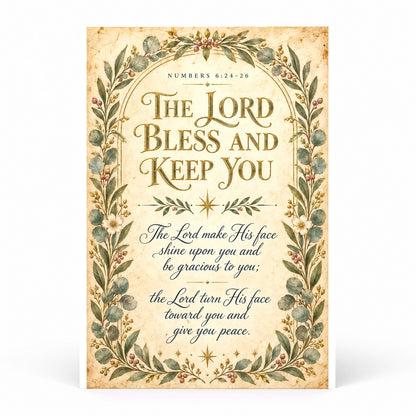 The Lord Bless and Keep You Aaronic Blessing Scripture Nursery Poster