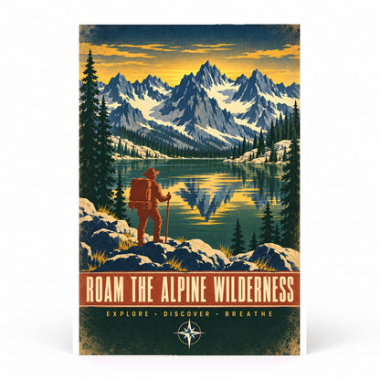 Alpine Tarn Wilderness Vintage Travel Art Poster
