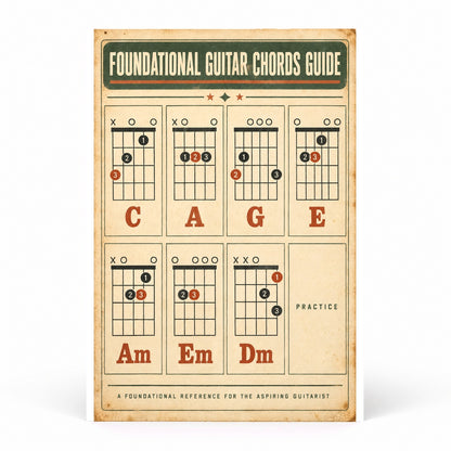 Foundational Guitar Chords Reference Chart Unframed Wall Art Poster