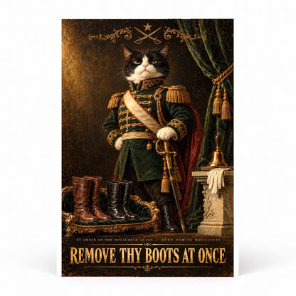 Regal Cat Military Sentry Remove Boots Wall Art Poster