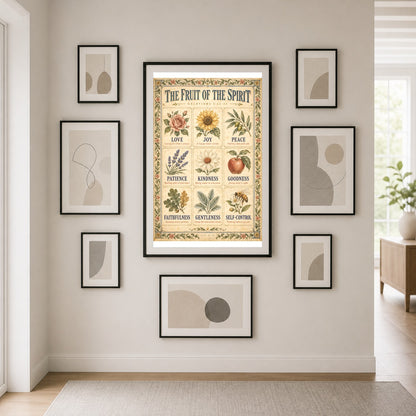 Fruit of the Spirit Nursery Scripture Poster, Galatians Wall Art