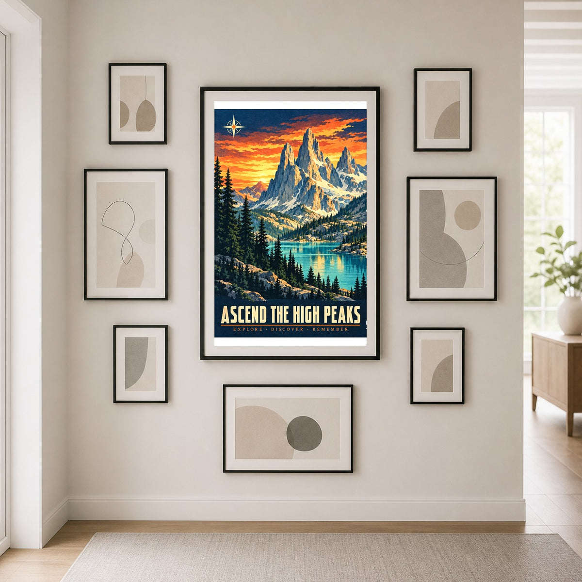 Alpine Crest Vintage Travel Poster, Retro National Park Wall Art