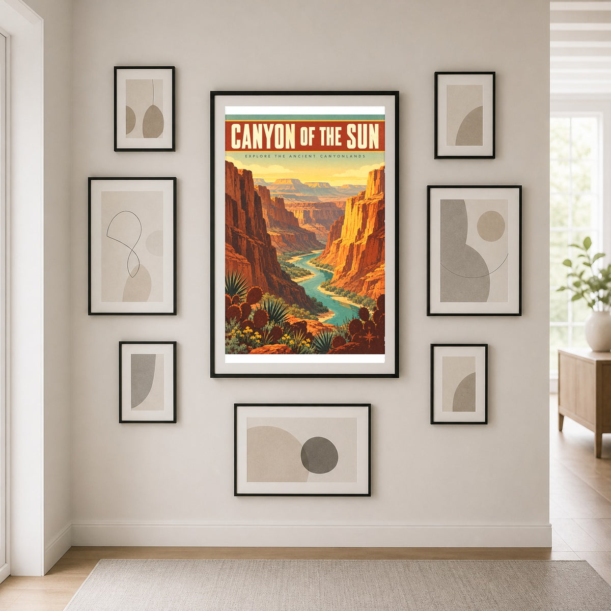 Canyon of the Sun Desert Sunrise Vintage Travel Art Poster