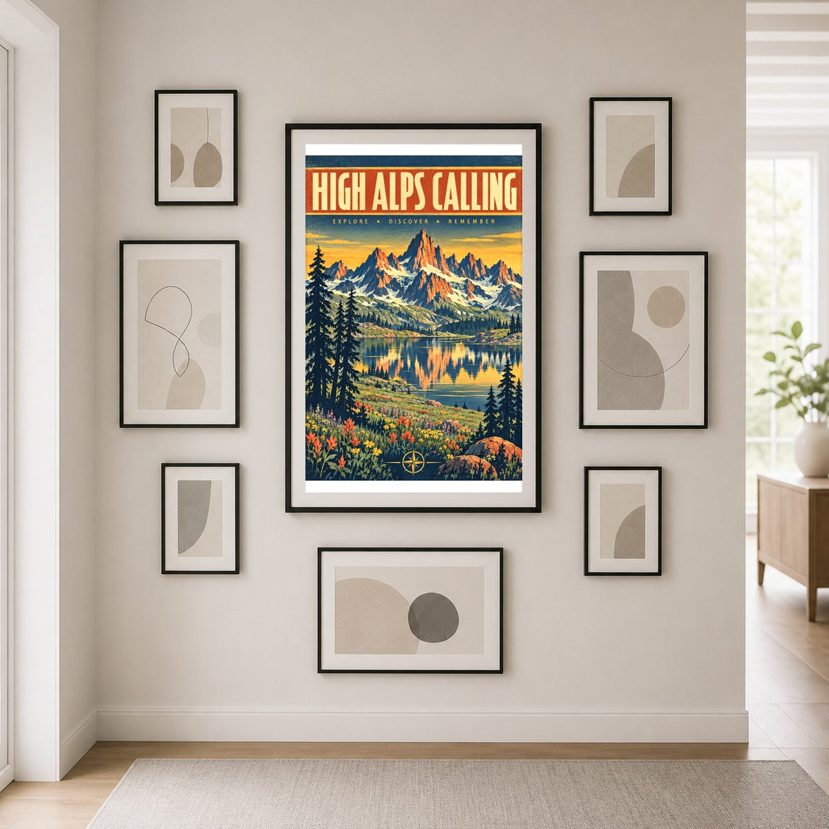 High Alps Calling National Park Vintage Travel Art Poster