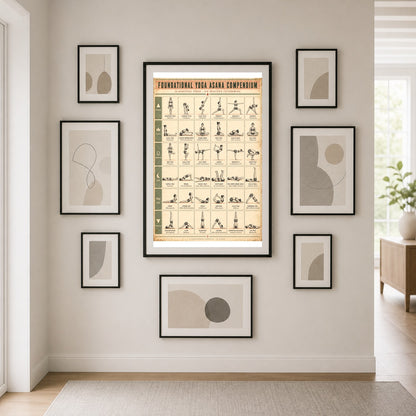 Foundational Yoga Asana Compendium Poster, Reference Chart
