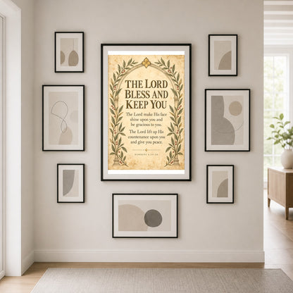 Aaronic Blessing Arch Poster, Numbers 6 Scripture Nursery Wall Art