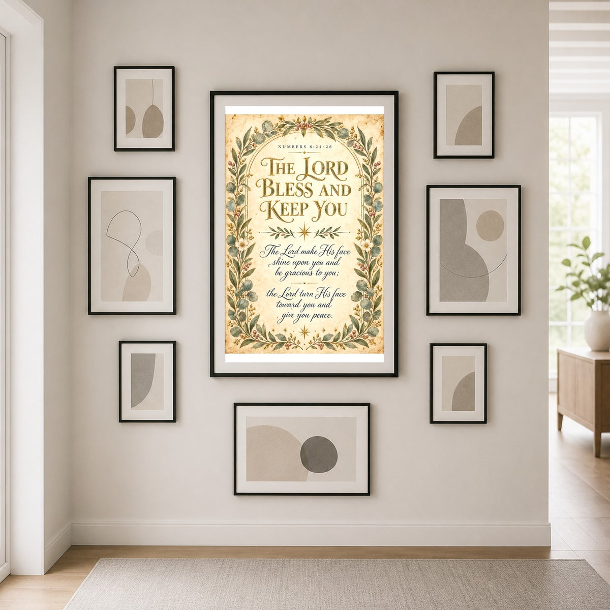 The Lord Bless and Keep You Aaronic Blessing Scripture Nursery Poster