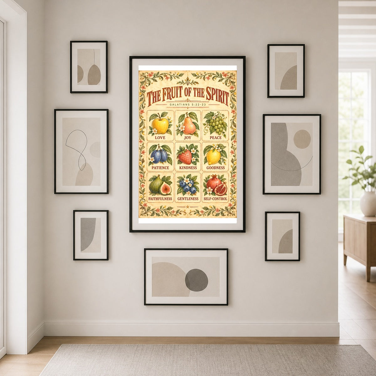 Fruit of the Spirit Kids Poster, Bible Scripture Wall Art
