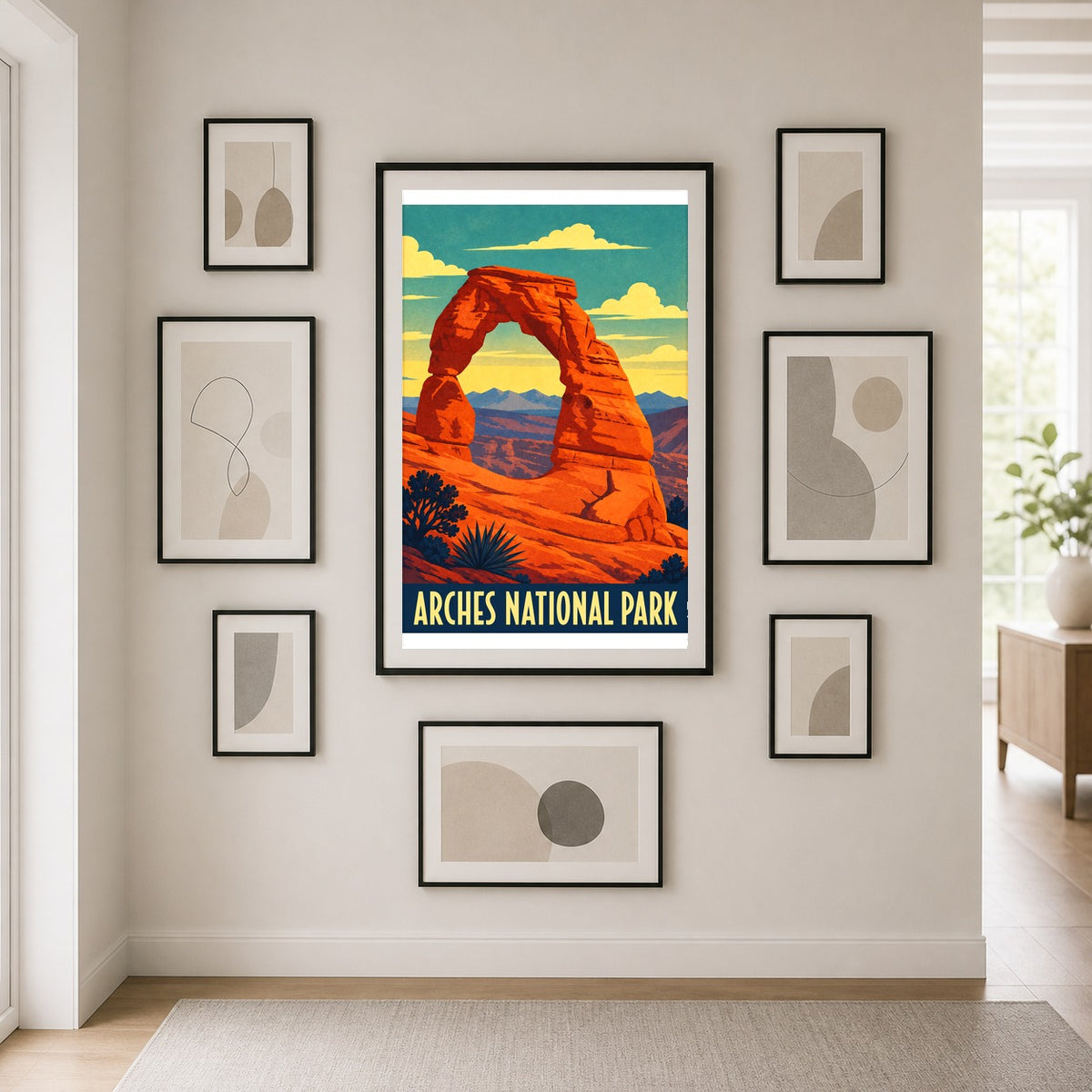 Arches National Park Poster, Vintage Desert Travel Wall Art