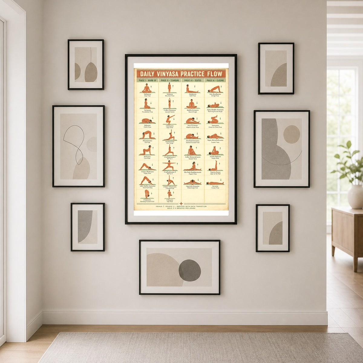 Daily Vinyasa Practice Flow Poster, Yoga Sequence Chart