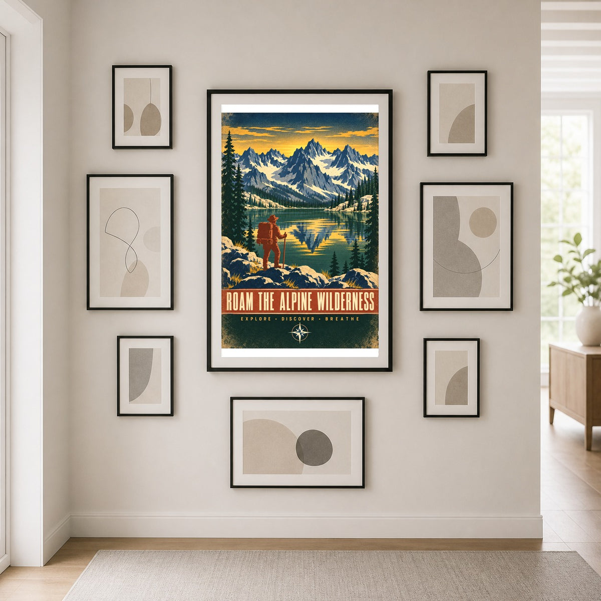 Alpine Tarn Wilderness Vintage Travel Art Poster