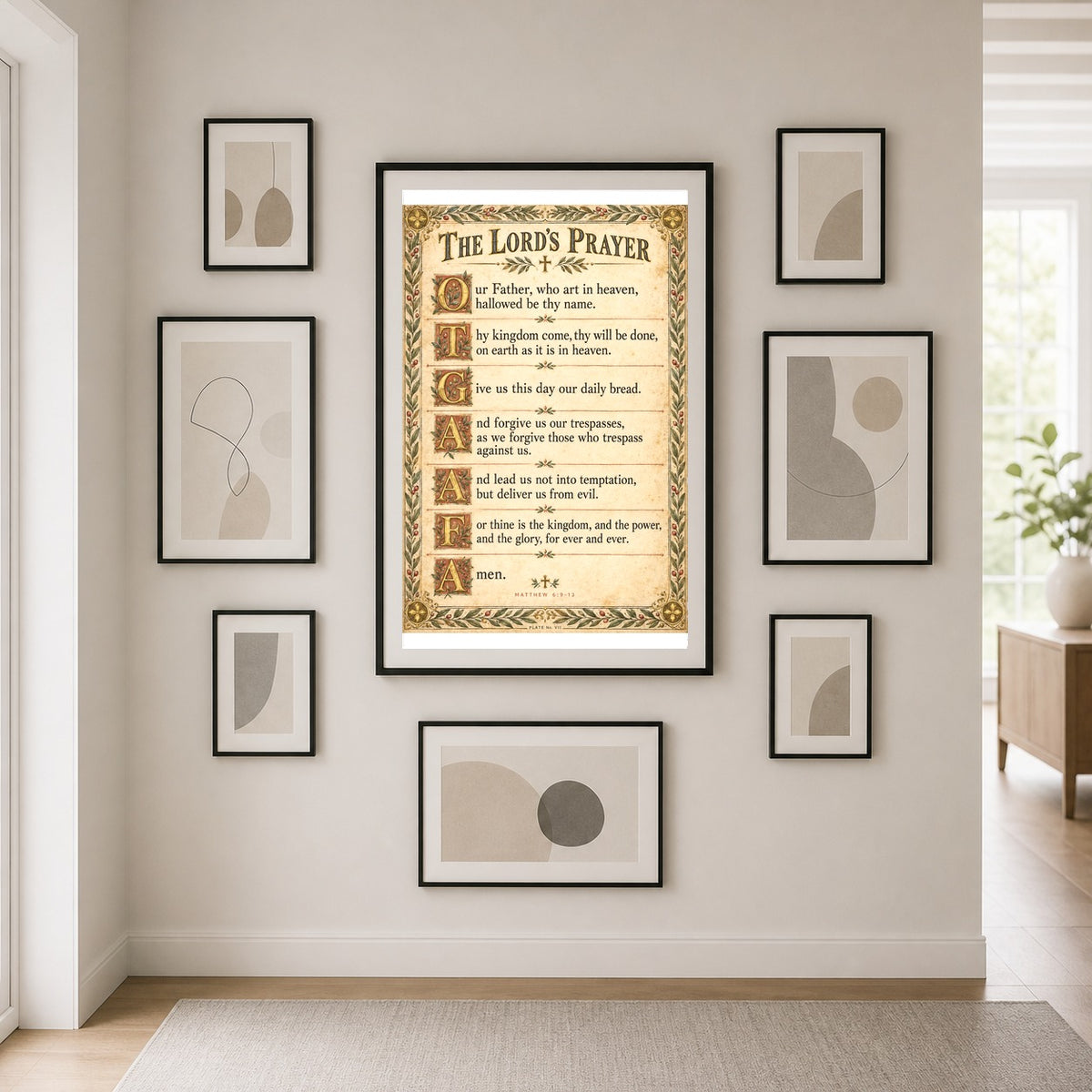 The Lord's Prayer Scripture Poster, Christian Wall Art