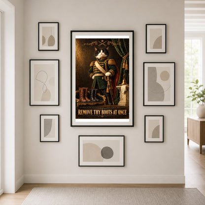 Regal Cat Military Sentry Remove Boots Wall Art Poster