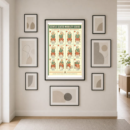 Gentle Seated Mobility Guide Poster, Chair Exercise Chart