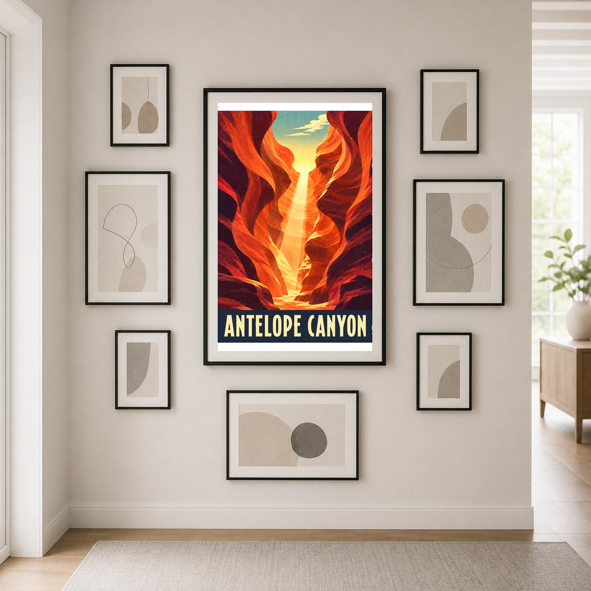 Antelope Canyon Vintage Travel Poster, Southwest Wall Art