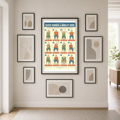 Seated Strength and Mobility Guide Poster for Daily Senior Movement