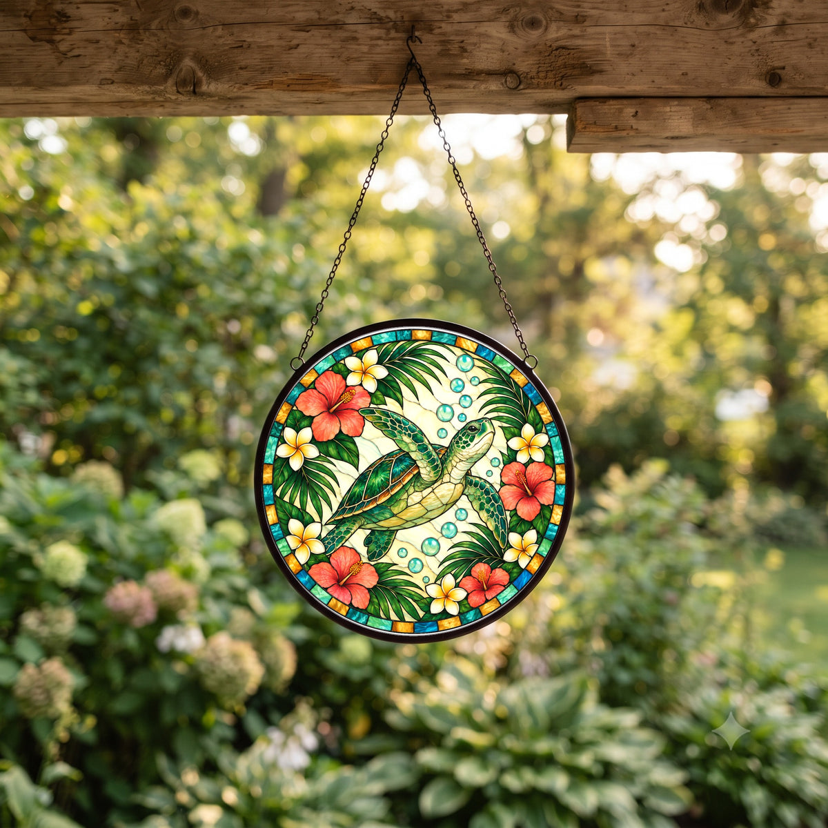 Serene Sea Turtle Suncatcher Ornament for Coastal Window Decor