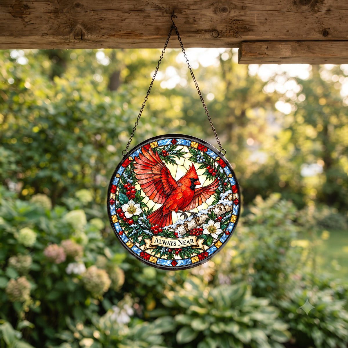 Winter Messenger Cardinal Suncatcher Window Hanging Memorial Ornament