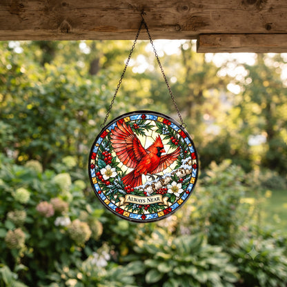 Winter Messenger Cardinal Suncatcher Window Hanging Memorial Ornament