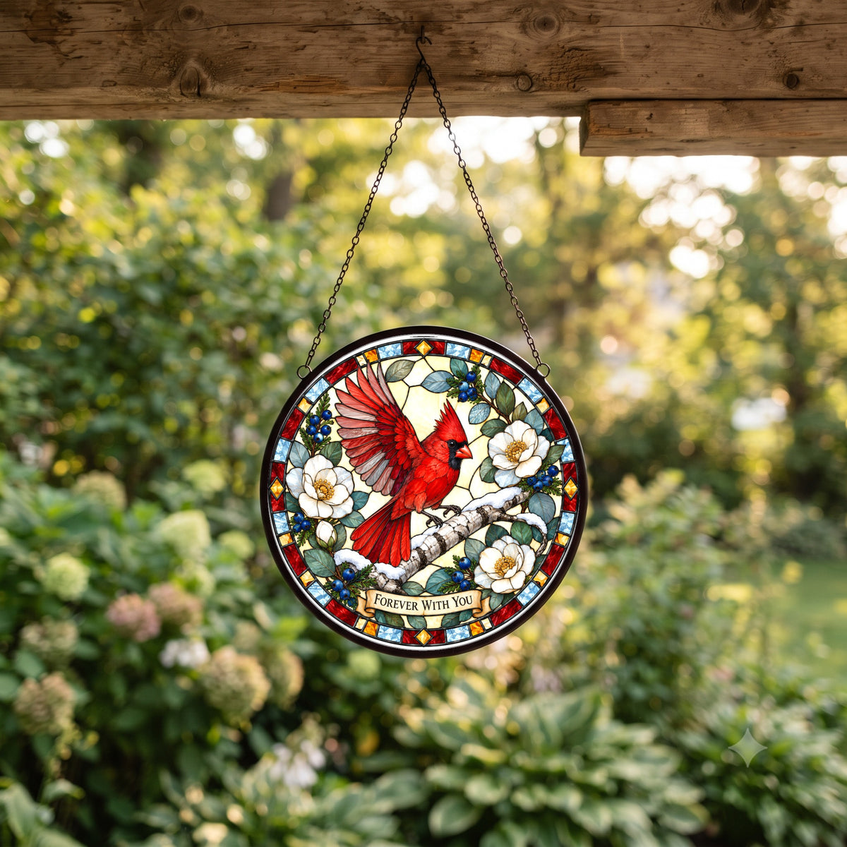Cardinal Forever With You Memorial Suncatcher Ornament