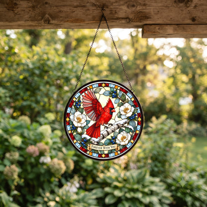 Cardinal Forever With You Memorial Suncatcher Ornament