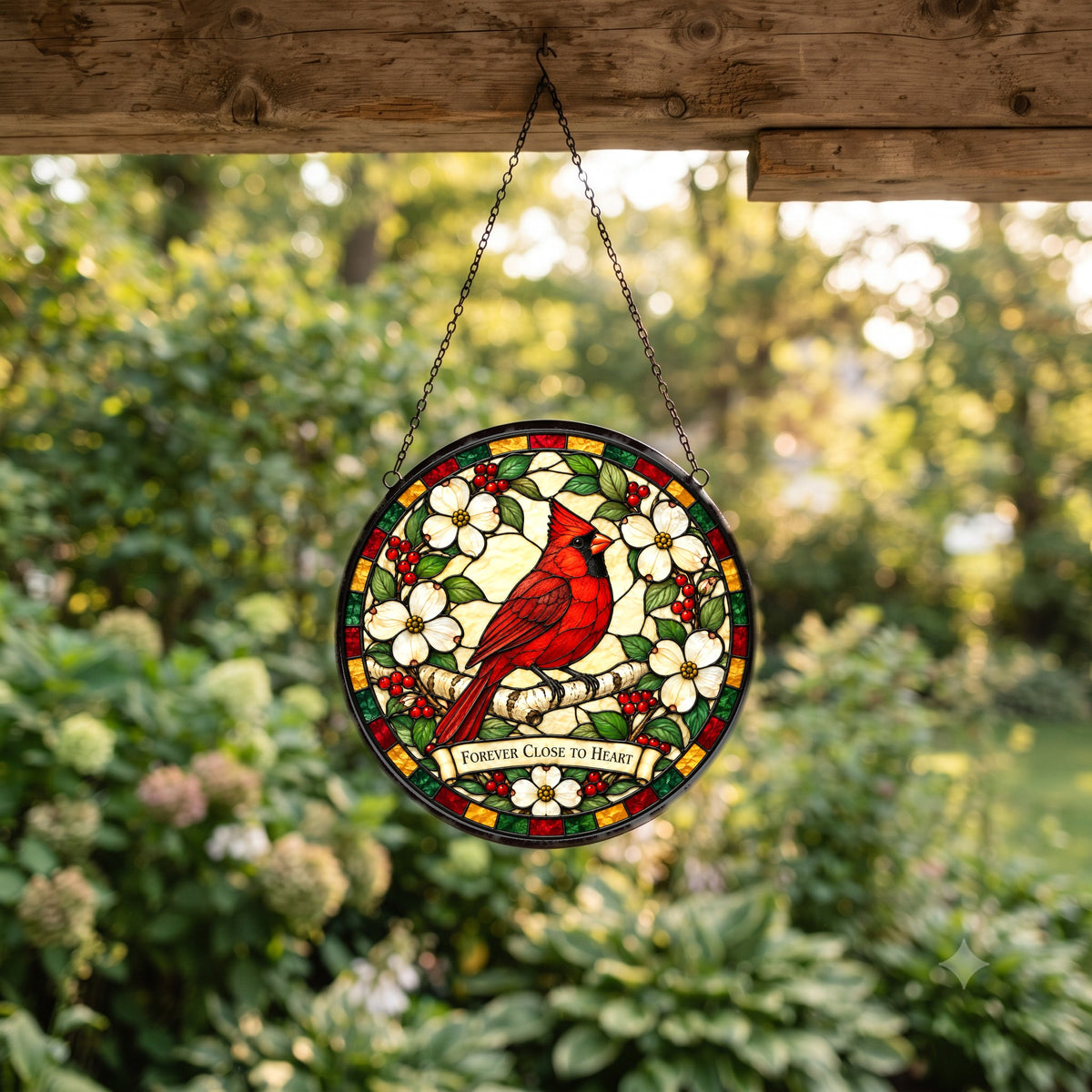 Cardinal of Comfort Memorial Suncatcher, Bereavement Window Ornament