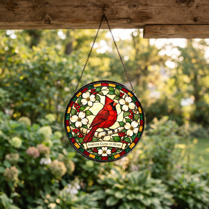 Cardinal of Comfort Memorial Suncatcher, Bereavement Window Ornament