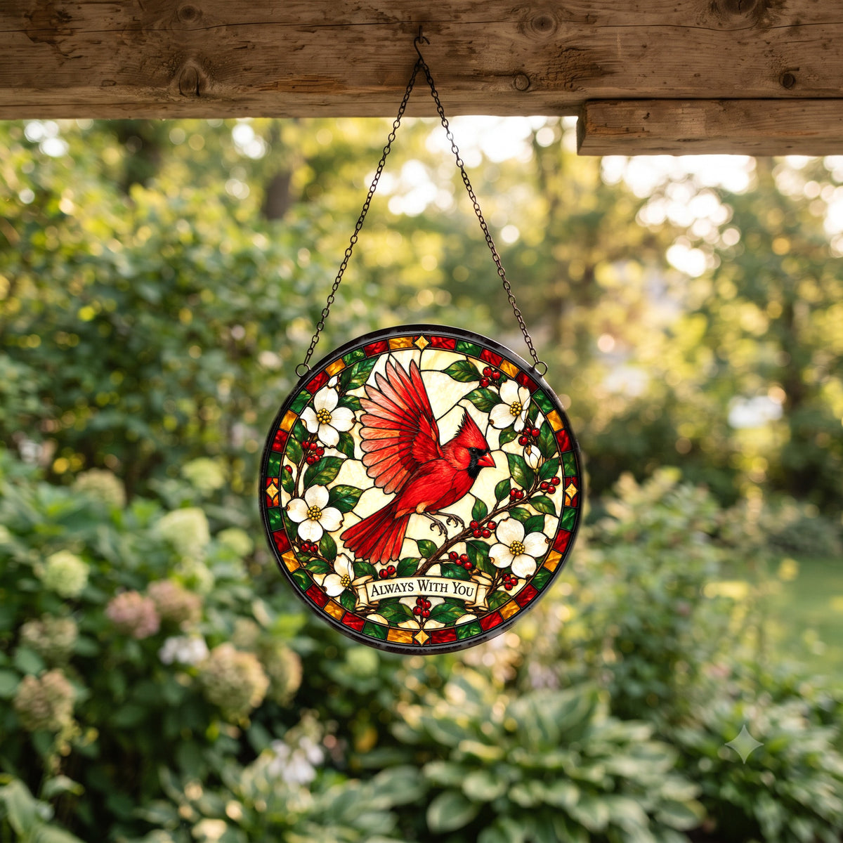 Cardinal of Comfort Memorial Suncatcher, Hanging Glass Ornament