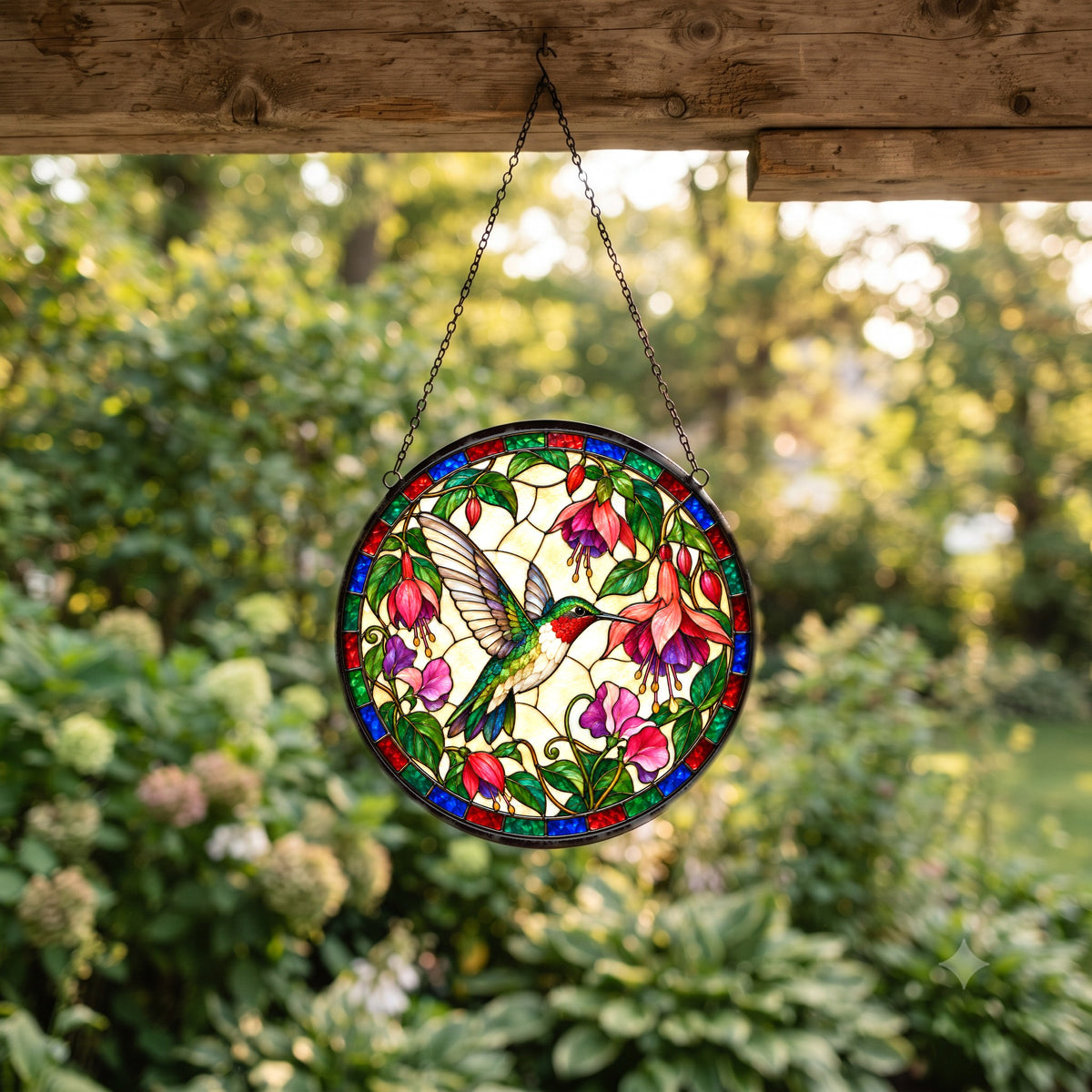 Ruby Hummingbird Suncatcher Window Hanging Ornament for Garden Lovers