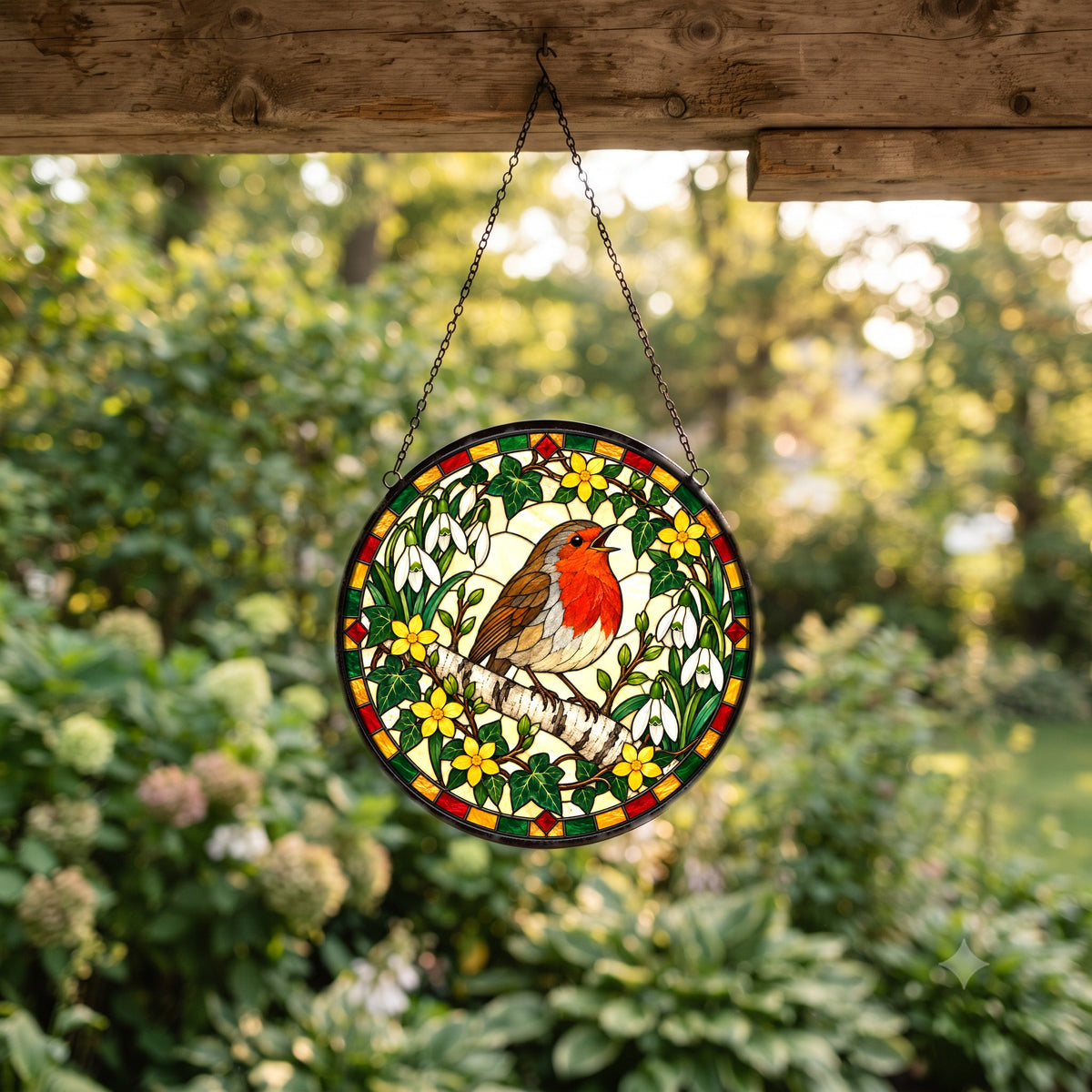 Song of Hope Robin Suncatcher Hanging Glass Window Ornament