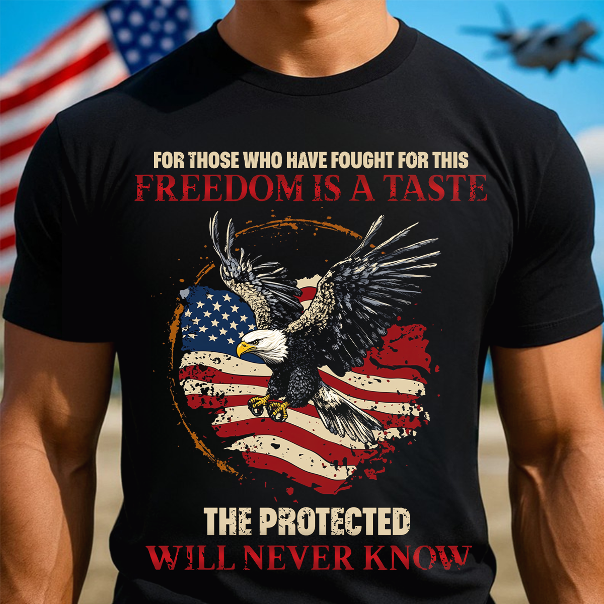 Vintage American Eagle Freedom Unisex Tee – For Those Who Fought, Patriotic USA T-shirt