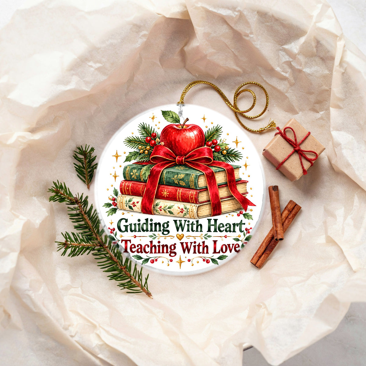 Guiding Light Teacher Christmas Ornament, Holiday Educator Gift