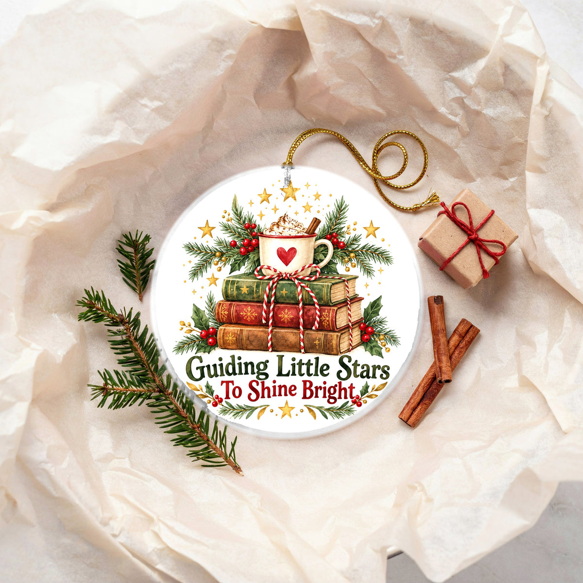 Guiding Little Stars Teacher Keepsake Ceramic Christmas Ornament
