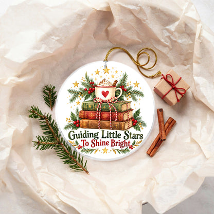 Guiding Little Stars Teacher Keepsake Ceramic Christmas Ornament