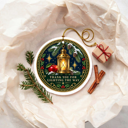 Guiding Lantern Teacher Keepsake Ceramic Holiday Ornament