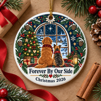 Forever by Our Side Dog Keepsake Ceramic Christmas Ornament