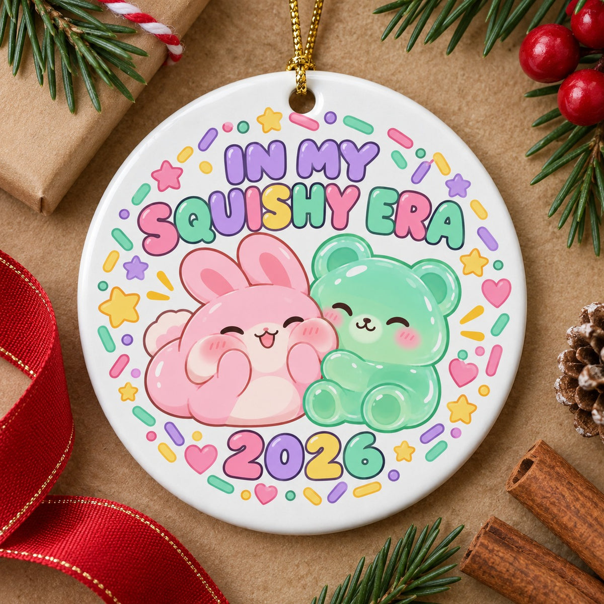In My Squishy Era Ceramic Christmas Ornament 2026