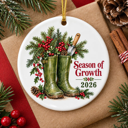 Botanical Garden Boots Christmas Ornament for Plant Lovers