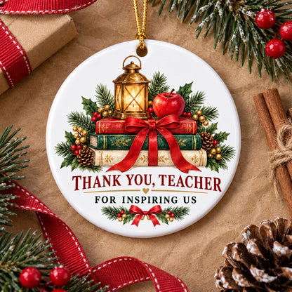 Guiding Light Teacher Keepsake Ceramic Christmas Ornament