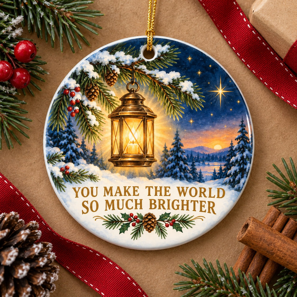 Guiding Light Lantern Ceramic Ornament, Appreciation Gift