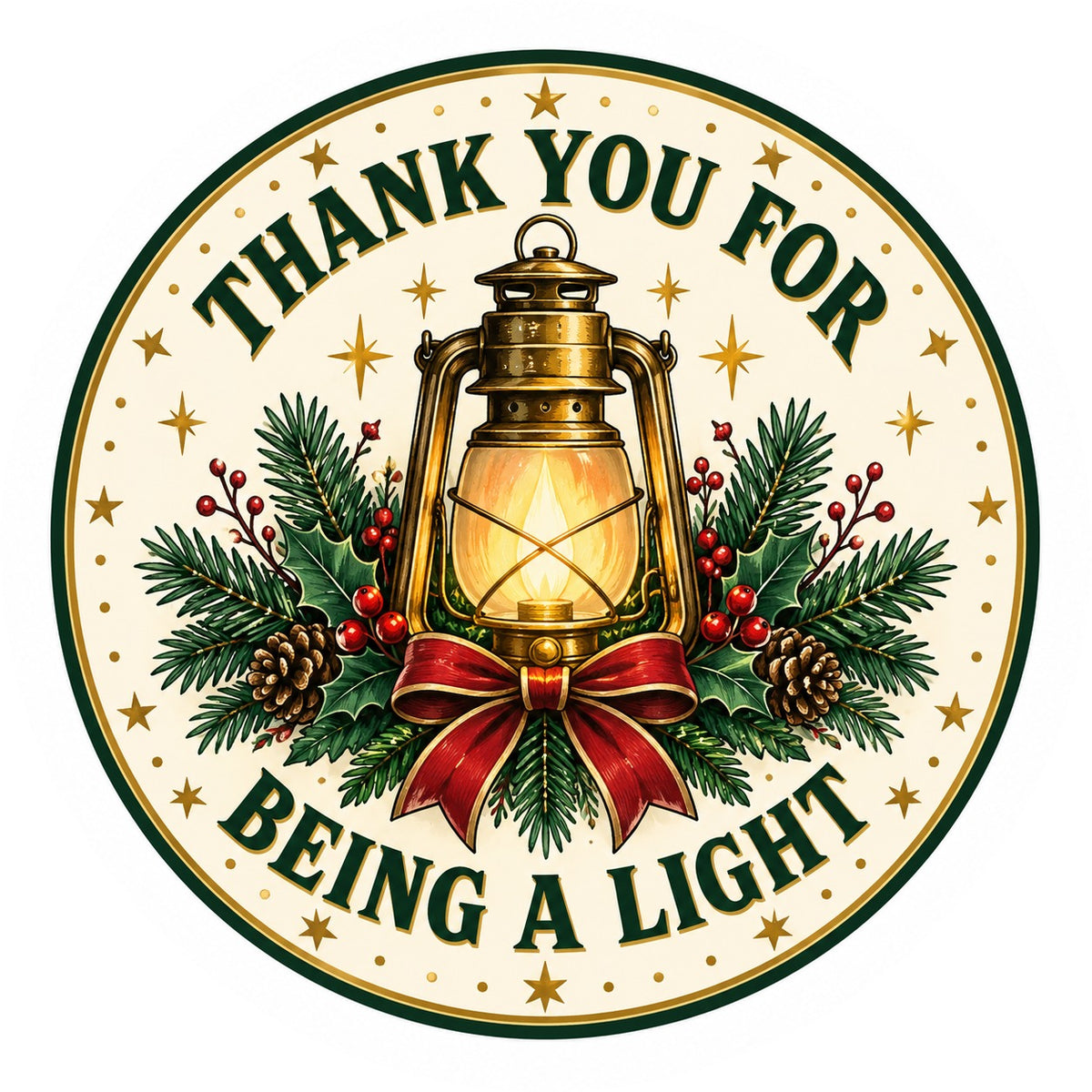 Beacon of Light Thank You Ceramic Christmas Tree Ornament