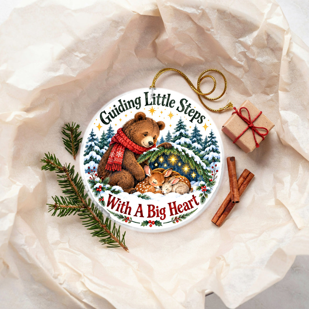 Gentle Woodland Shelter Ornament, Daycare Teacher Caregiver Gift