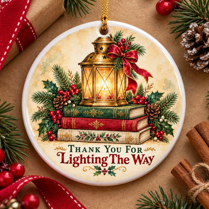 Guiding Light Teacher Christmas Ornament, Holiday Gift for Educators