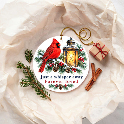 Whisper Away Memorial Cardinal Christmas Ornament Keepsake