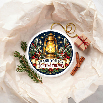 Beacon of Gratitude Ceramic Christmas Ornament for Mentors