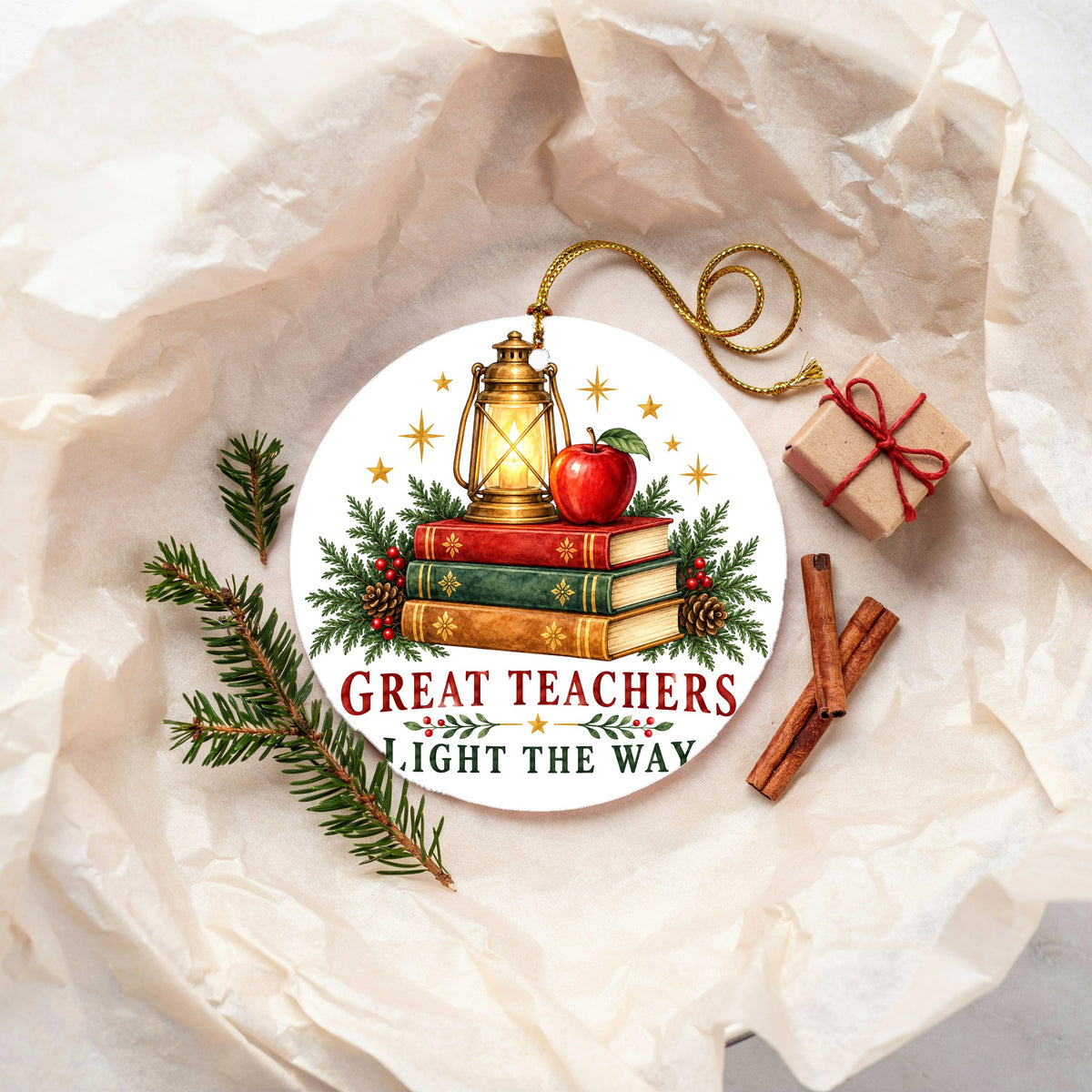 Guiding Light Teacher Appreciation Ceramic Christmas Ornament