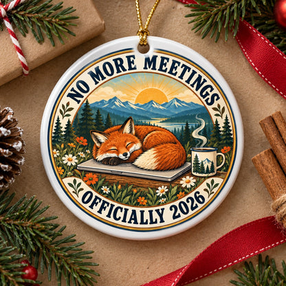 No More Meetings Retirement 2026 Ceramic Christmas Ornament Keepsake