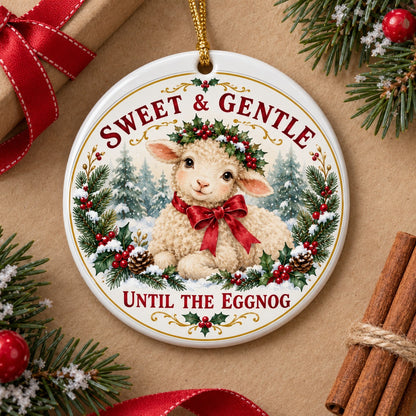 Innocent Lamb Christmas Ornament, Funny Holiday Tree Decor